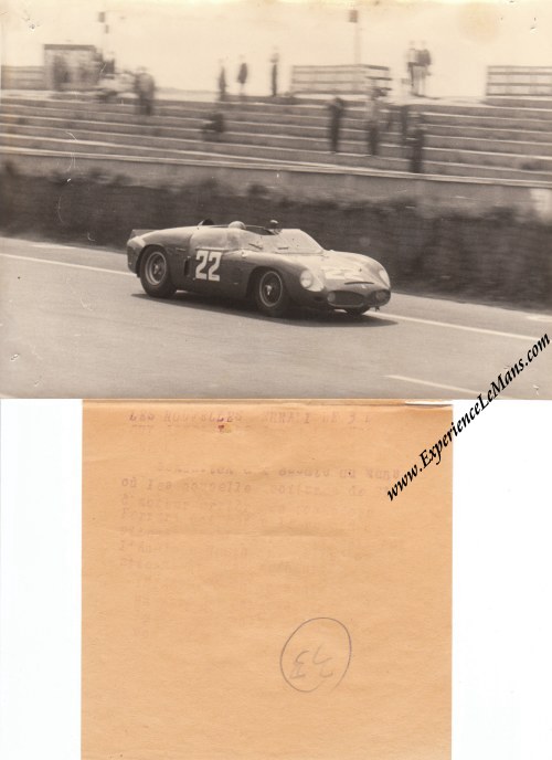 Vintage 1963 photo of Ferrari 250 P S N 0810 at the 24 Heures du Mans with 