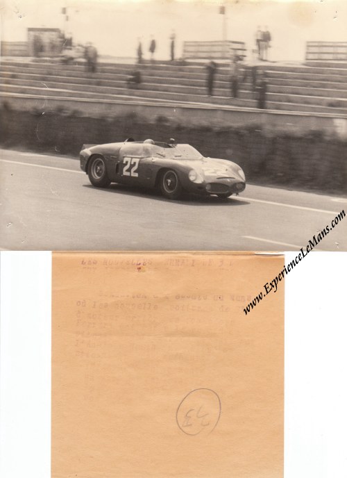 Vintage 1963 photo of Ferrari 250 P S N 0810 at the 24 Heures du Mans with