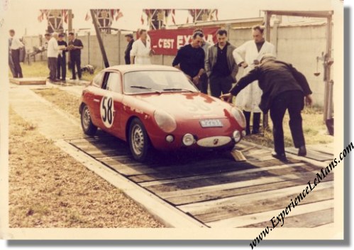 Vintage 1963 COLOR photo of Fiat Abarth 850 TC at the 24 Heures du Mans 